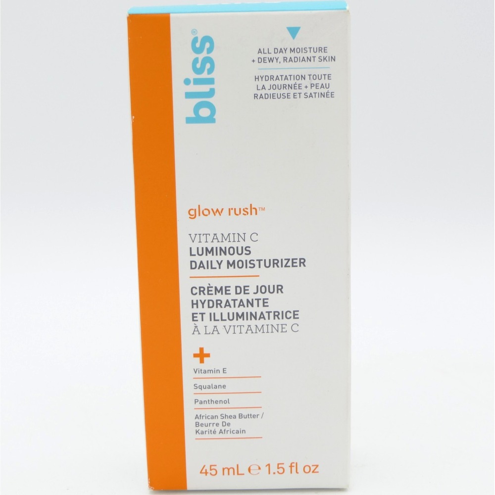 Bliss Glow Rush Vitamin C Luminous Daily Moisturizer + Dewy Radiant Skin 1.5 oz